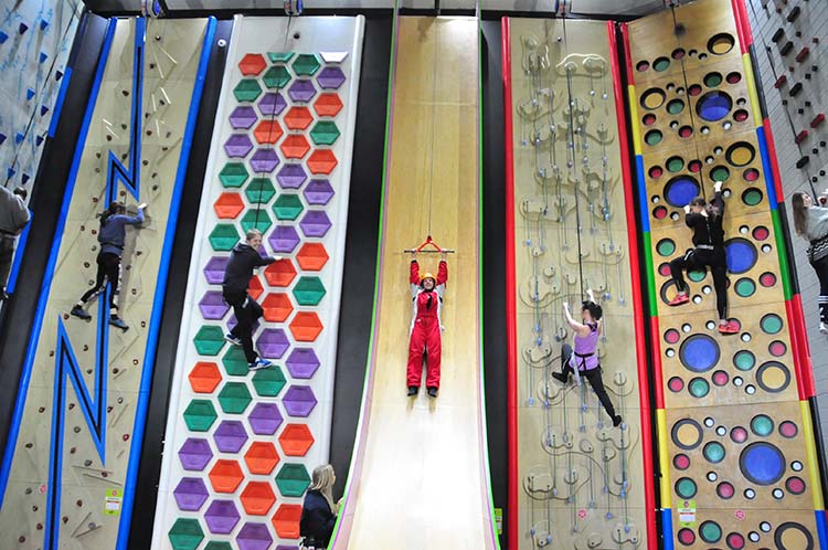 The Clip N Climb Walls at Rockreef in Bournemouth