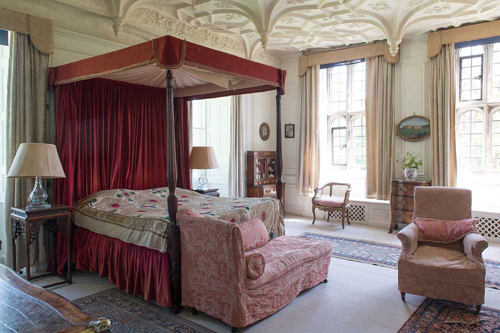 One of the bedrooms at Mapperton House