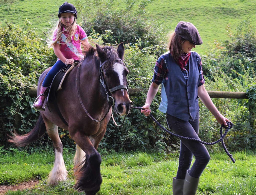 Kids horse riding at Dorset Heavy Horse Farm Park