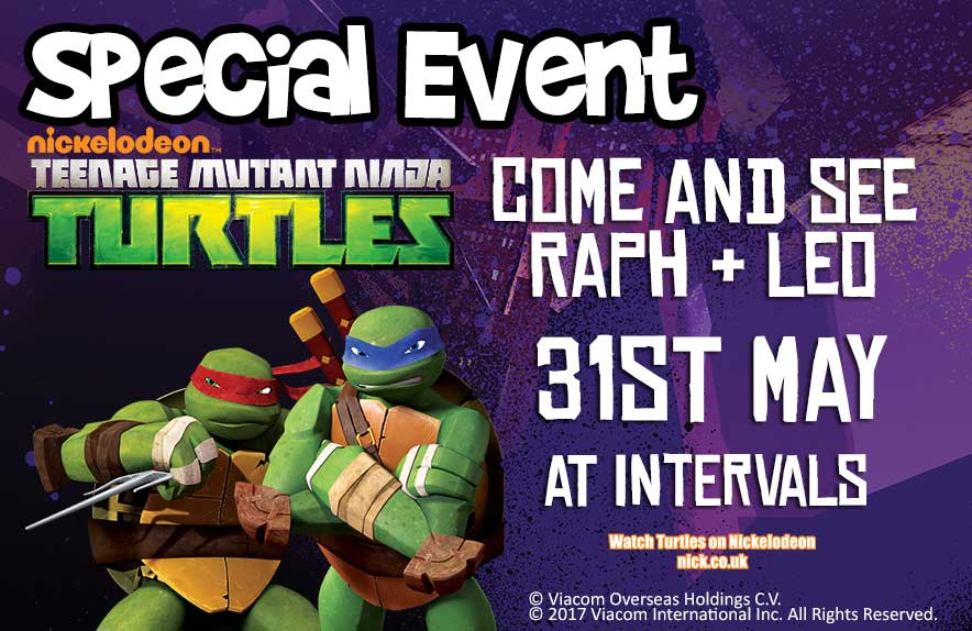 Come and see Raph and Leo from Teenage Mutant Ninja Turtles at Adventure Wonderland on 31st May 2017