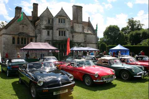 MG classic car rally at Athelhampton House & Gardens, Dorset