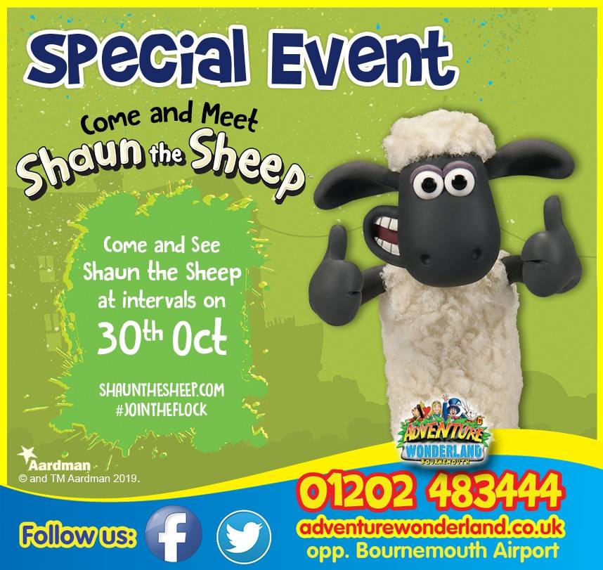 Come and Meet Shaun the Sheep at Adventure Wonderland Theme Park