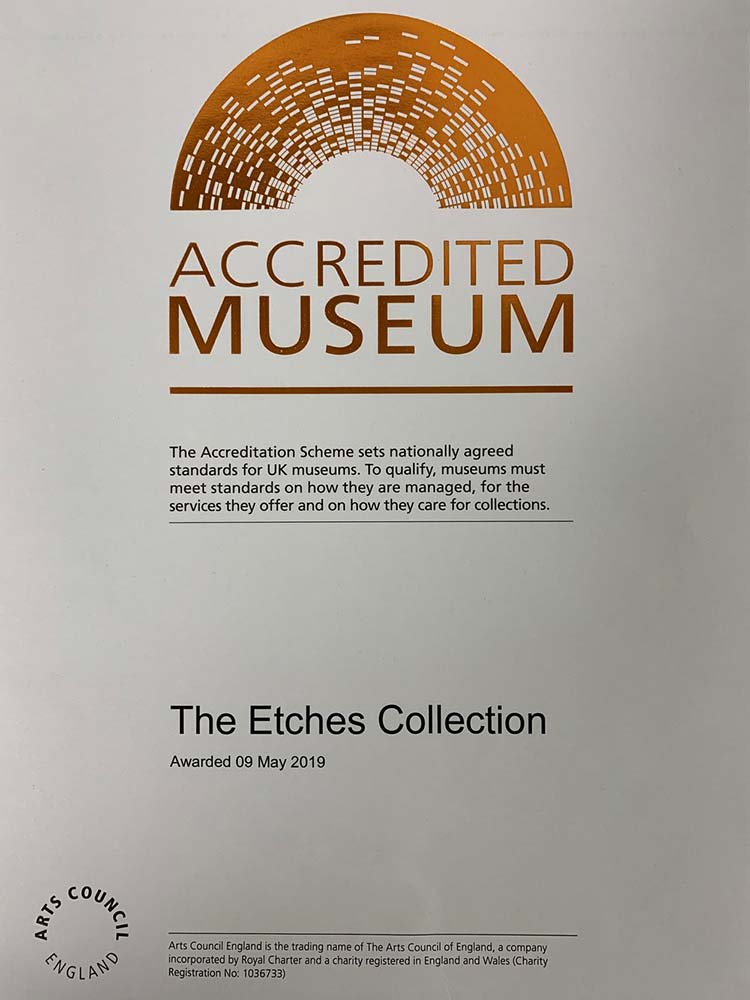 The Etches Collection has been recognised as an Accredited Museum