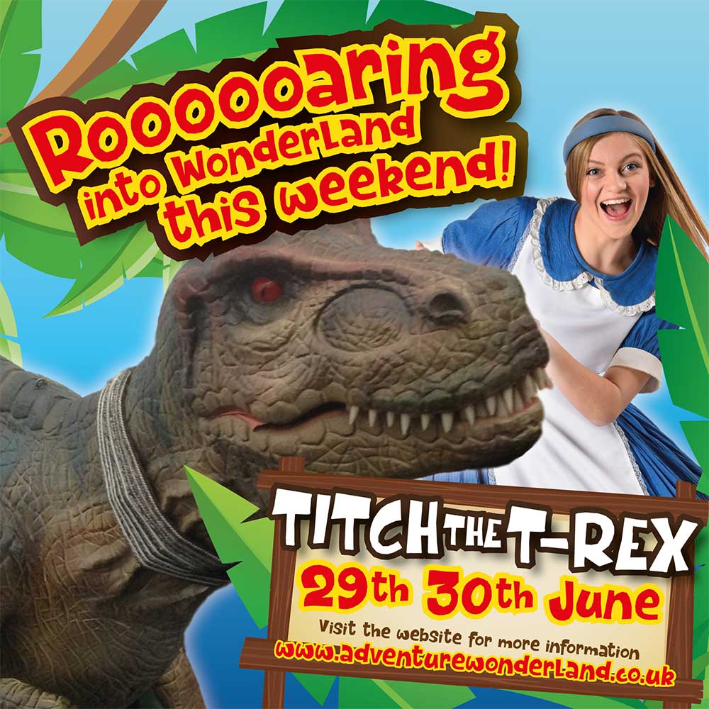 Titch the T-Rex at Adventure Wonderland this weekend