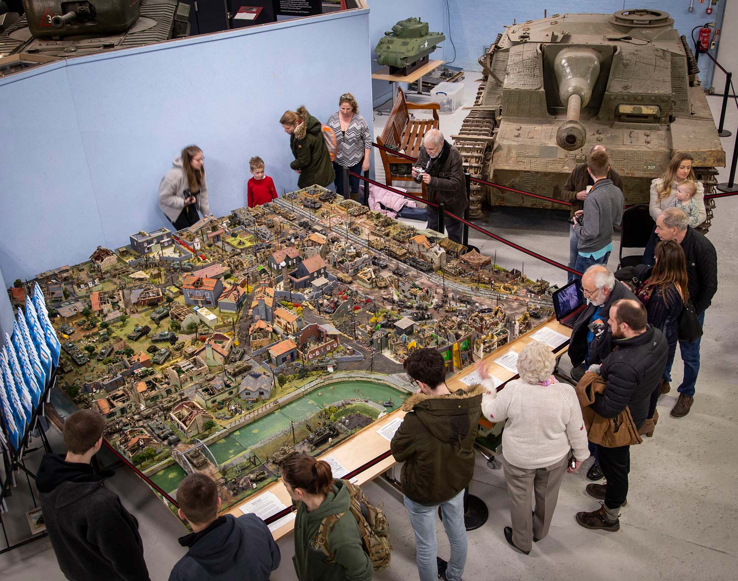 A giant scale model of a WW2 scene installed at The Tank Museum