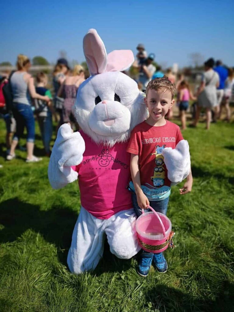 Easter Bunny egg hunt at Farmer Palmer's